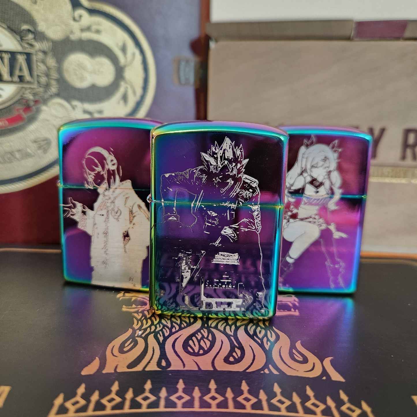 Zenless Zone Zero Cunning Hares Engraved Lighters - Anby, Nicole Demara & Billy Kid W/ Gentle House Logo