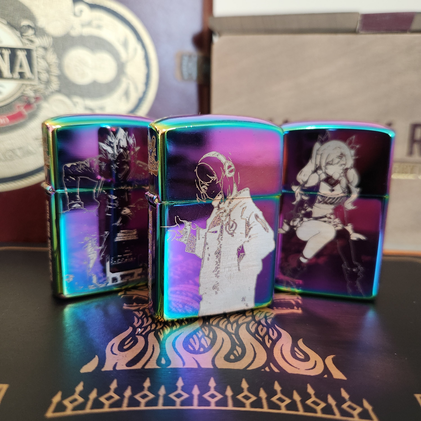 Zenless Zone Zero Cunning Hares Engraved Lighters - Anby, Nicole Demara & Billy Kid W/ Gentle House Logo