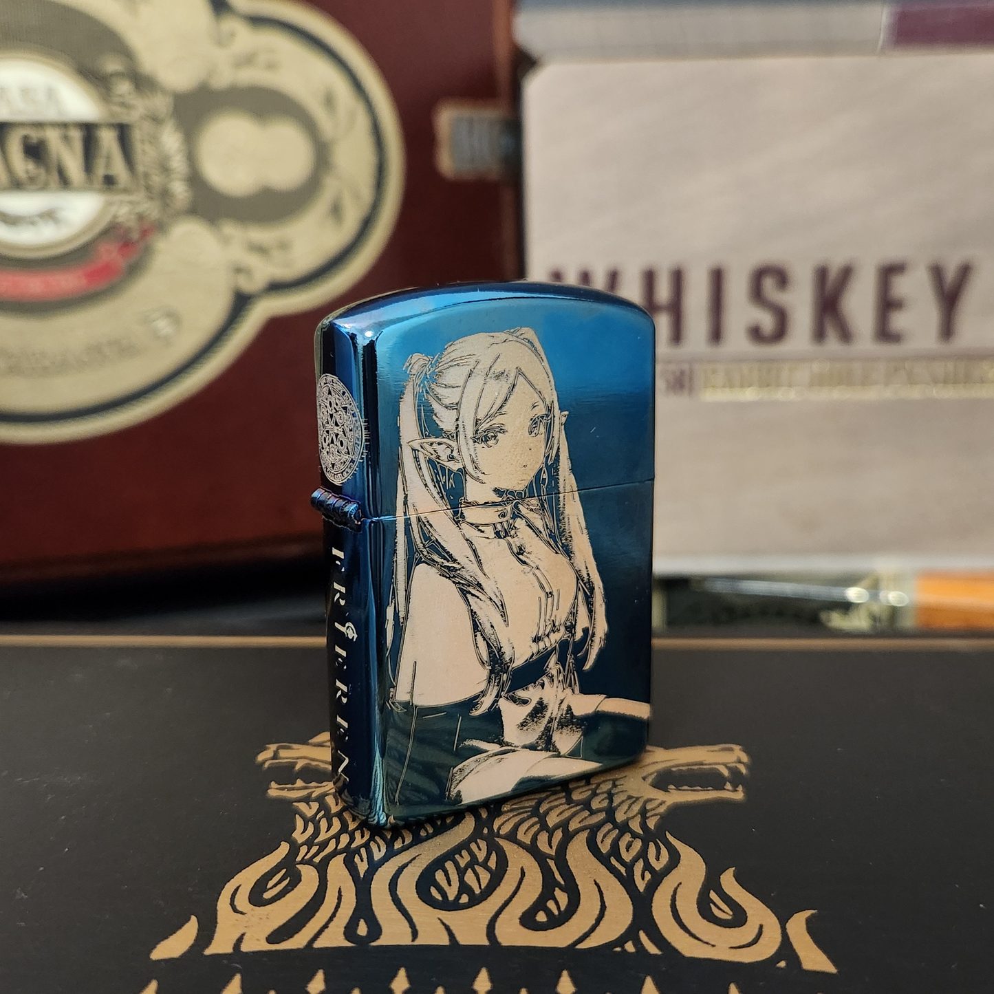 Frieren: Beyond Journey's End Engraved Windproof Lighter - Frieren With Magic Circle & Title Text