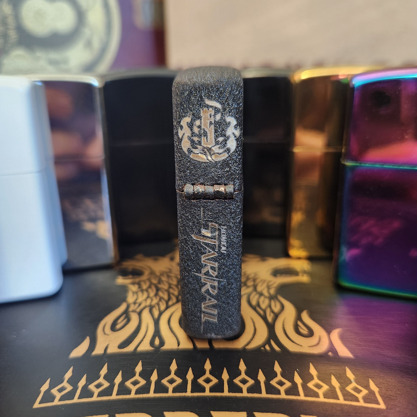 Honkai Star Rail Inspired Engraved Lighter - Trailblazer Stelle & Caelus Art w/ Destruction Crest