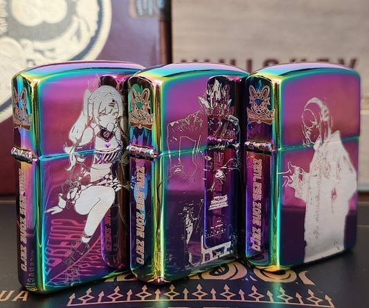 Zenless Zone Zero Cunning Hares Engraved Lighters - Anby, Nicole Demara & Billy Kid W/ Gentle House Logo