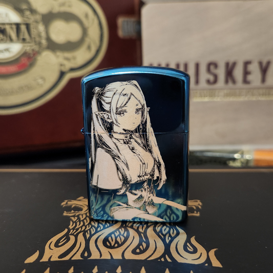 Frieren: Beyond Journey's End Engraved Windproof Lighter - Frieren With Magic Circle & Title Text