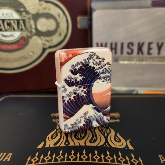 The Great Wave off Kanagawa Custom Lighter - Japanese Classic Wave Painting
